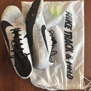 Nike Black and White Classic Zoom Rival 5 Track Shoes